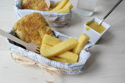 [Recette] Fish & chips de cabillaud, frites de polenta et mayonnaise miel curry