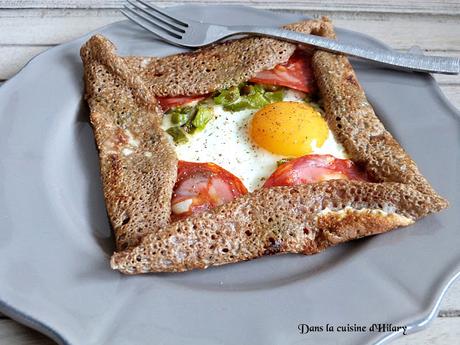 Galette de sarrasin au chorizo, poivron, oeuf et emmental / Chorizo, green pepper, egg and cheese buckwheat crepe