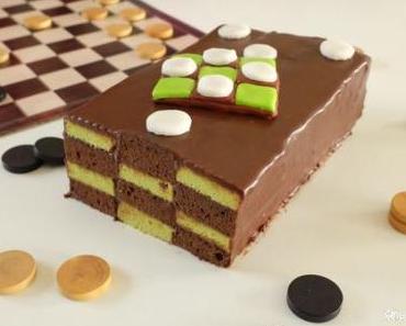 Cake damier chocolat/pistache