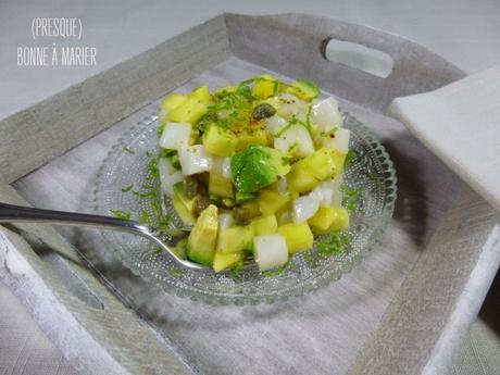 Tartare de Saint-Jacques, mangue et avocat