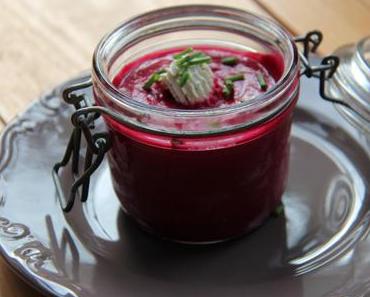 Velouté de betteraves au chèvre frais