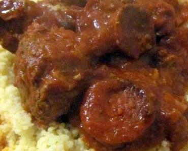 Boulettes de boeuf, sauce chorizo & tomate