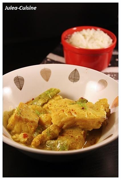 Curry de poisson au lait de Coco