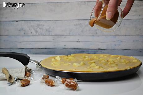 Crêpe épaisse pommes et caramel beurre salé