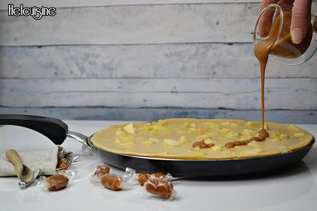 Crêpe épaisse pommes et caramel beurre salé