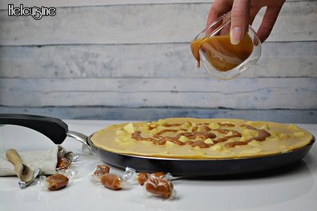 Crêpe épaisse pommes et caramel beurre salé