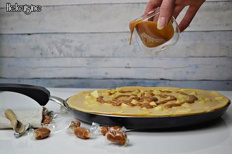 Crêpe épaisse pommes et caramel beurre salé