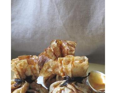 Aumônières de crêpe pour les trois ans du blog !