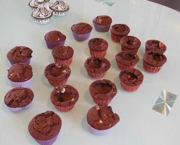 Muffins tout chocolat - Chocolat noir corsé / pépites de chocolat blanc