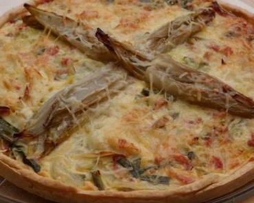 Tarte poireaux-lardons-oignons