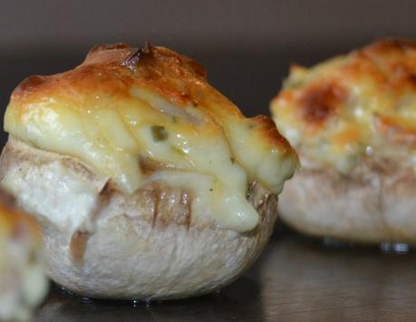 Champignons farcis au Fromage et au Jambon fumé