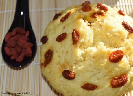 Gâteau au maïs et baies de Goji à la vapeur