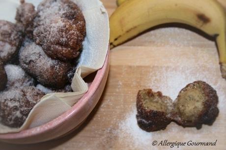 Beignets de Bananes Bio, sans allergènes majeurs.