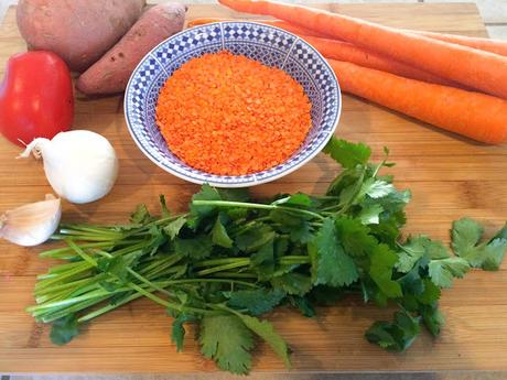 Velouté Carottes-Lentilles Corail Parfumé au Cumin et à la Coriandre.