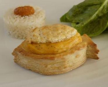 Vol-au-vent de cabillaud au pesto rosso