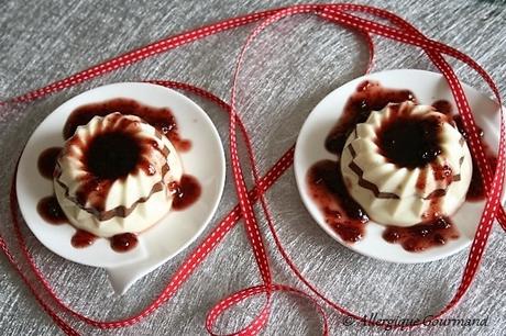 Panna Cotta Vanille/chocolat, Bio avec son coulis de cerise