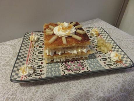 Mon mille-feuille chèvre poire miel