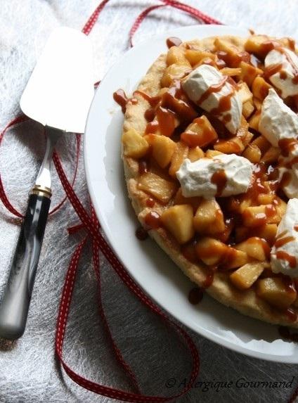 Tarte Sablée Pommes Caramel au beurre salé, Bio, sans oeufs ni gluten....