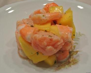 Tartare de saumon crevettes et mangue vanillée