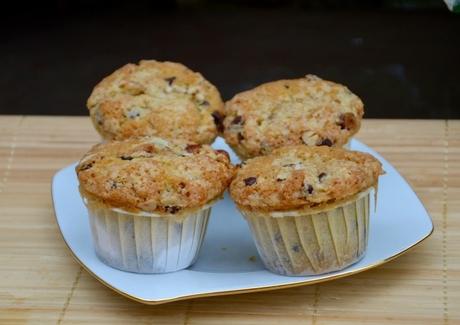 Muffins aux noisettes et pépites chocolat