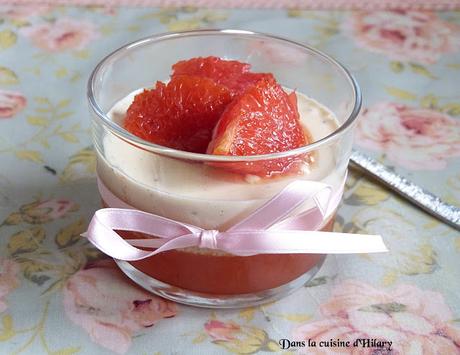 Panna cotta au pomélo en gelée et rôti / Panna cotta and its jelly and roasted grapefruit