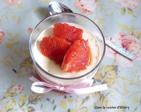 Panna cotta au pomélo en gelée et rôti / Panna cotta and its jelly and roasted grapefruit