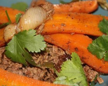 CAROTTES SAUTEES AU CUMIN ET BOEUF HACHE