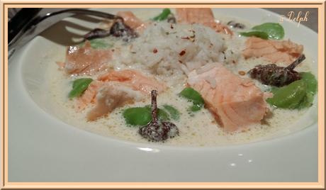 Blanquette de saumon aux fèves