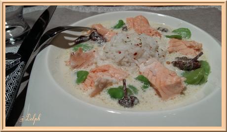 Blanquette de saumon aux fèves