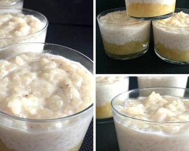 Petits riz au lait sur compote pomme poire