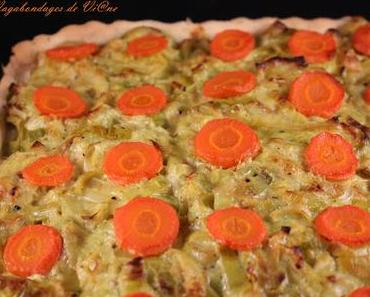 Tarte poireau-poulet-carotte