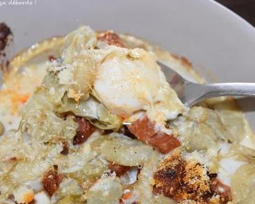 Gratin de St Jacques au chorizo et aux endives