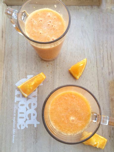 Smoothie Orange, Citron, Carotte et Gingembre 