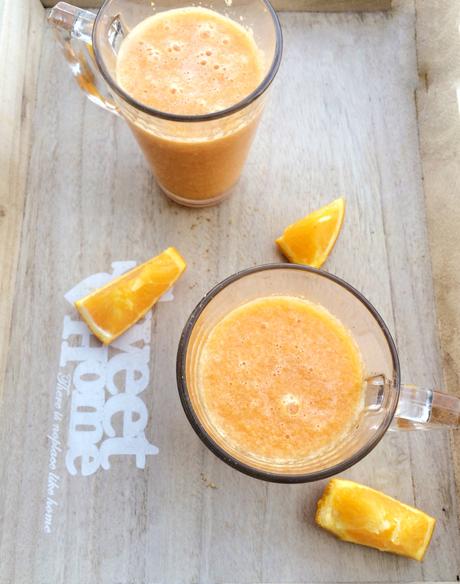 Smoothie Orange, Citron, Carotte et Gingembre 