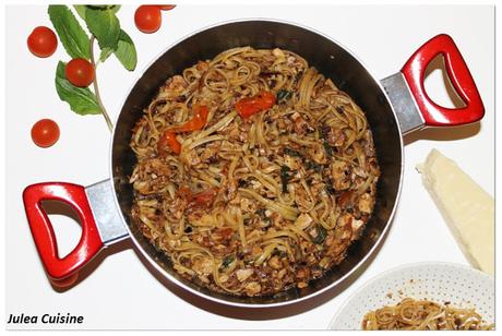 One Pot Pasta : Linguine tapenade, thon, tomates cerises