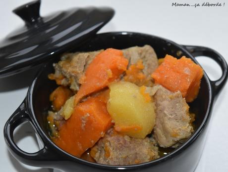 Filet mignon au sirop d'érable, patates douces et pommes