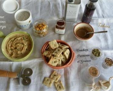 " Bataille Food # 32 " Houmous et Crakers aux graines {+ Tahini }