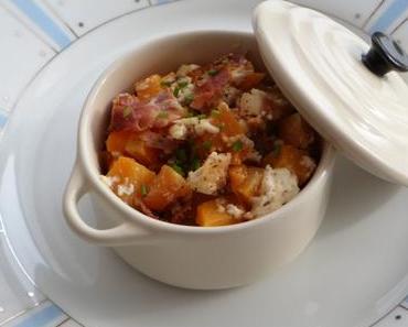 Cocotte courge butternut, jambon sec et feta