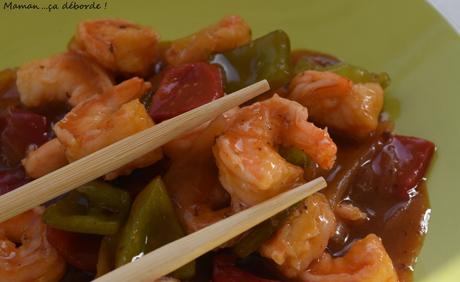 Crevettes sauce aigre douce