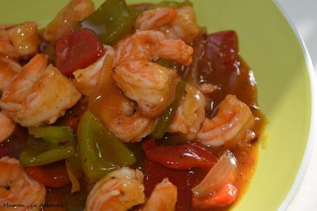 Crevettes sauce aigre douce