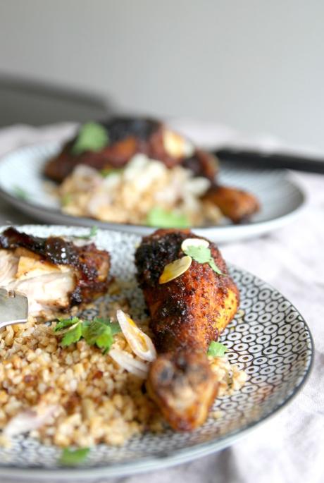 Poulet rôti aux cinq épices et boulghour