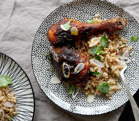 Poulet rôti aux cinq épices et boulghour