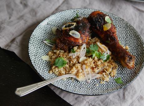 Poulet rôti aux cinq épices et boulghour