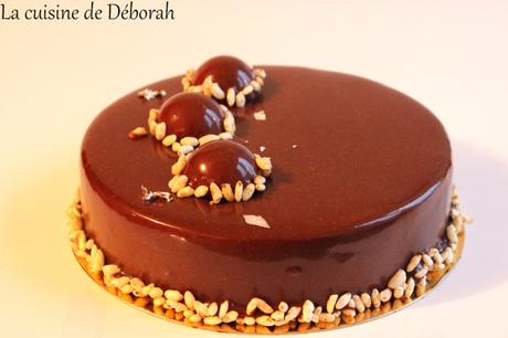 Entremets chocolat, yuzu et gianduja