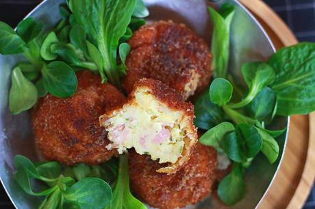 Un reste de purée? Des croquettes jambon-comté (polpette)!