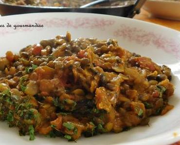 Dhal aux lentilles corail, lentilles vertes et pois cassés