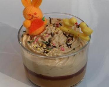 Mousse et crème à la chicorée et ganache au chocolat