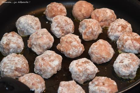 Boulettes de vollaile et chair de saucisse au miel et thym2