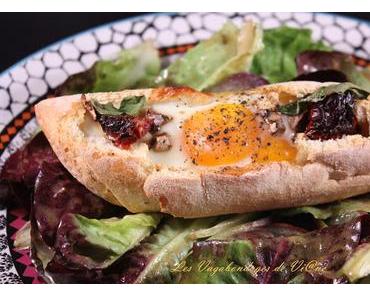 Egg boats tomates, champignons