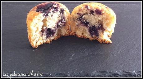 Muffins vanille cœur confiture myrtilles